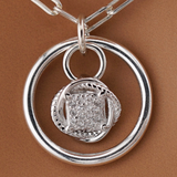 Sterling Silver Rope Pendant O-Ring Day Collar | Diamond Rope Necklace