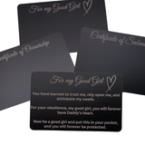 BDSM Couples Owner Cards - Personalized Engraved Owned Wallet Card