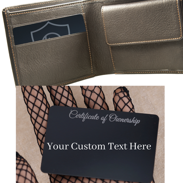 BDSM Couples Owner Cards - Personalized Engraved Owned Wallet Card