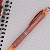 Custom Engraved Rose Gold Ballpoint Pen – Personalized Gift in Gift Box