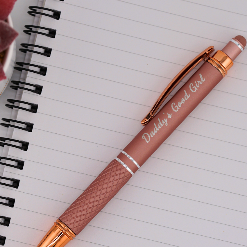Custom Engraved Rose Gold Ballpoint Pen – Personalized Gift in Gift Box