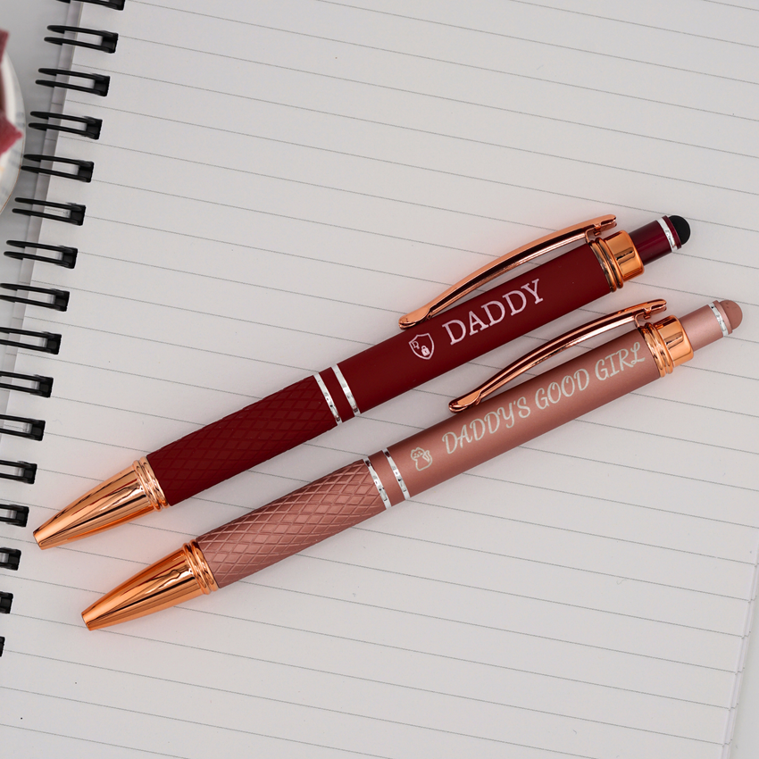 Custom Engraved Rose Gold Ballpoint Pen – Personalized Gift in Gift Box
