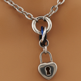 Heart Lock Fidget O-Ring Submissive Day Collar