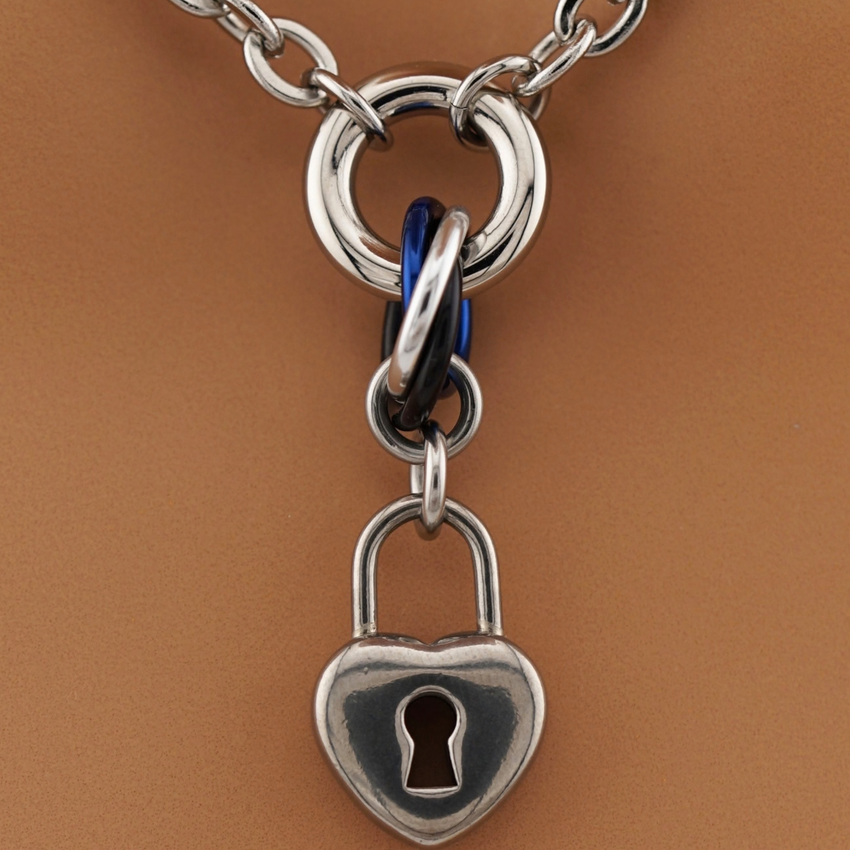Heart Lock Fidget O-Ring Submissive Day Collar