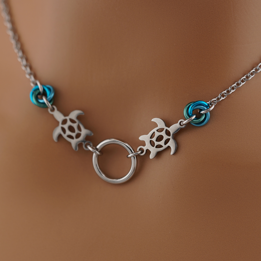 Sea turtle BDSM O w/ Custom Lovers O Knots
