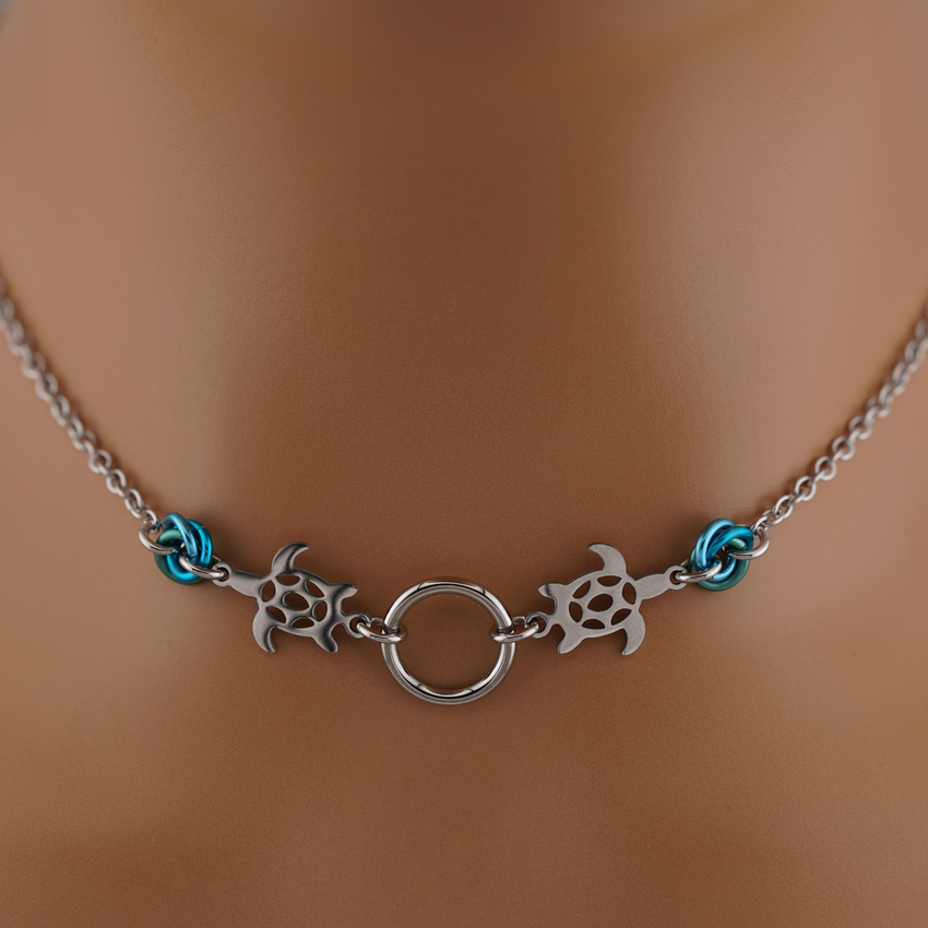 Sea turtle BDSM O w/ Custom Lovers O Knots