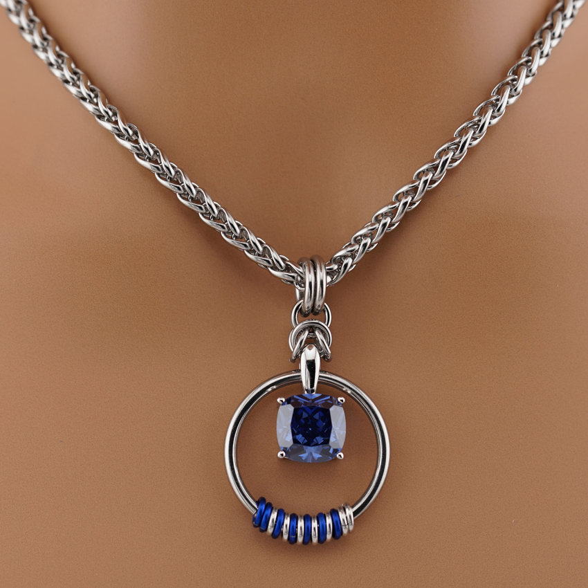 Custom Morse Code Tanzanite Day Collar