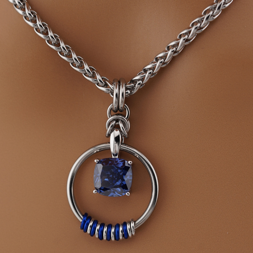 Custom Morse Code Tanzanite Day Collar