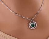 O Ring Collar - Emerald CZ Heart Necklace