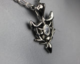 Shield Necklace Knight Warrior CZ Stone