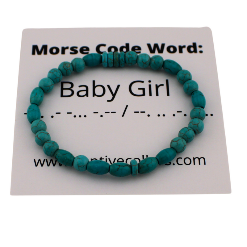 BDSM DDlg Submissive Bracelet Hidden Message Morse Code Turquoise Wrist Collar Gift for Her
