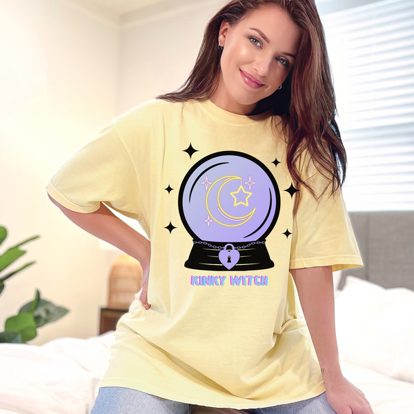Kinky Witch T-Shirt BDSM Submissive Moon Magic Heart Lock Shirt