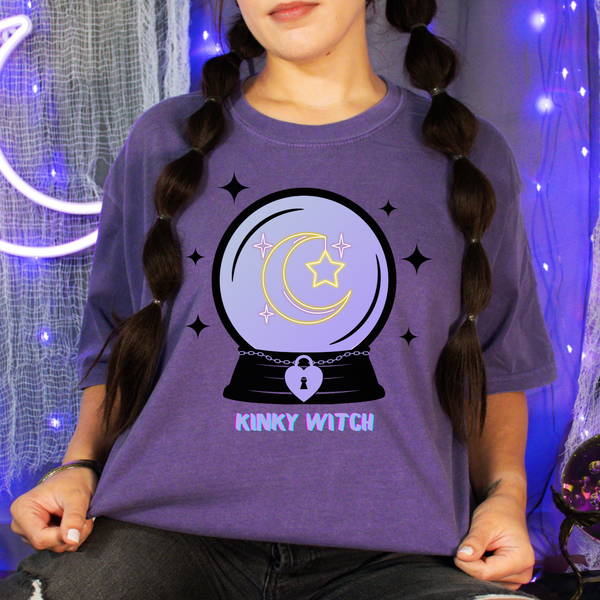 Kinky Witch T-Shirt BDSM Submissive Moon Magic Heart Lock Shirt