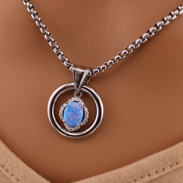 Blue Opal O Ring Collar
