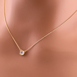 Dainty Gold Sterling Silver CZ Necklace - Adjustable Fit