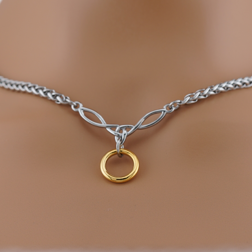 Submissive Collar, Celtic Knot with Chainmaille Accents, 24/7 Wear ...