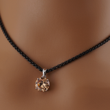 Black Chain CZ Gemstone Wheat Chain