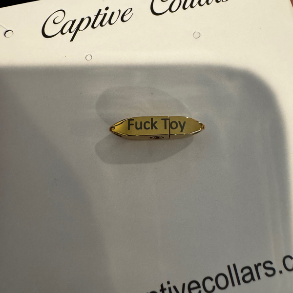 Engraved 'Fuck Toy' Gold Colored Captive Lock™