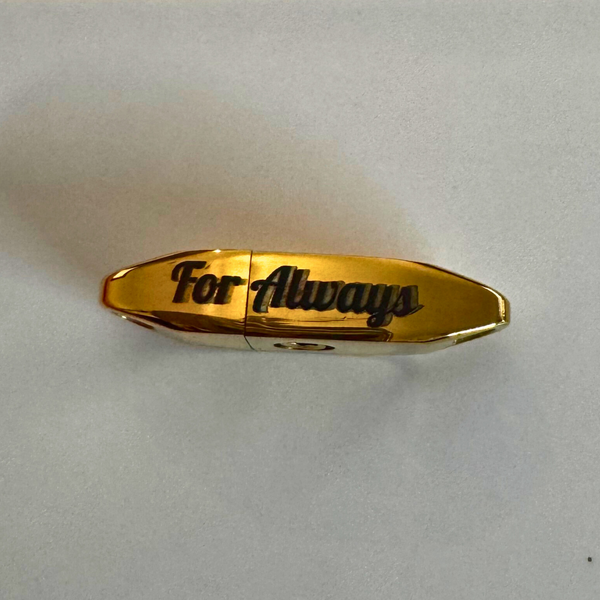 Engraved 'For Always' Gold Colored Captive Lock™