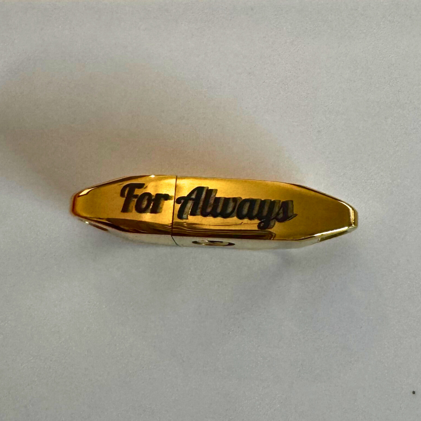 Engraved 'For Always' Gold Colored Captive Lock™