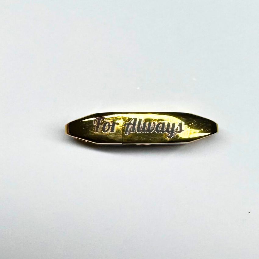 Engraved 'For Always' Gold Colored Captive Lock™