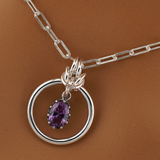 Sterling Silver Alexandrite Paper Clip Chain