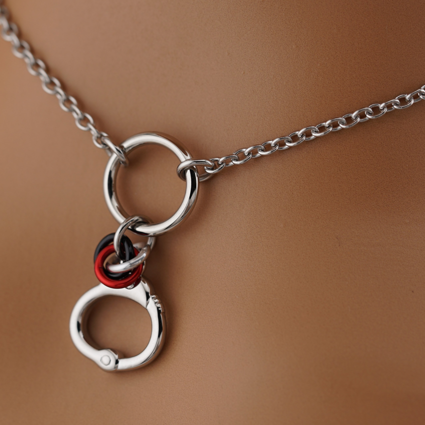 O-Ring with Handcuff and custom Lovers O Knot