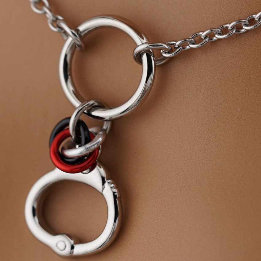 O-Ring with Handcuff and custom Lovers O Knot