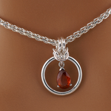 Sterling Silver Orange Kyanite Teardrop O Ring