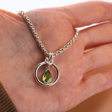 Sterling Silver Peridot Teardrop O Ring