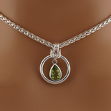 Sterling Silver Peridot Teardrop O Ring