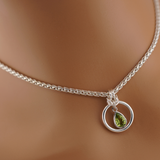 Sterling Silver Peridot Teardrop O Ring