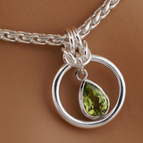 Sterling Silver Peridot Teardrop O Ring