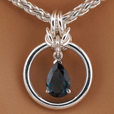 Sterling Silver Blue Topaz Teardrop O Ring