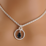 Sterling Silver Blue Topaz Teardrop O Ring
