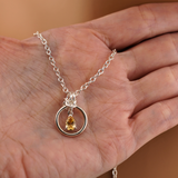 Sterling Silver Citrine O Ring Collar