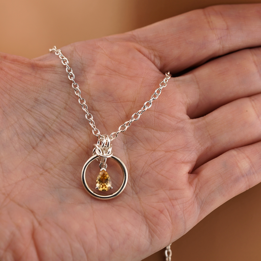 Sterling Silver Citrine O Ring Collar