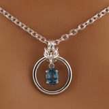Sterling Silver Blue Topaz O Ring Collar