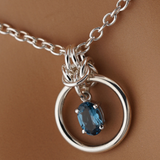Sterling Silver Blue Topaz O Ring Collar