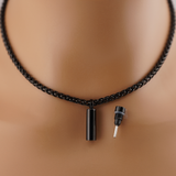 Captive Collars®️ Black Hidden Key Necklace Fits Captive Lock
