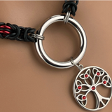 One of a Kind Tree of Life Chainmaille, Garnet Red & Black