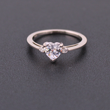 Sterling Silver Heart Ring with CZ Diamond