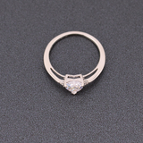 Sterling Silver Heart Ring with CZ Diamond