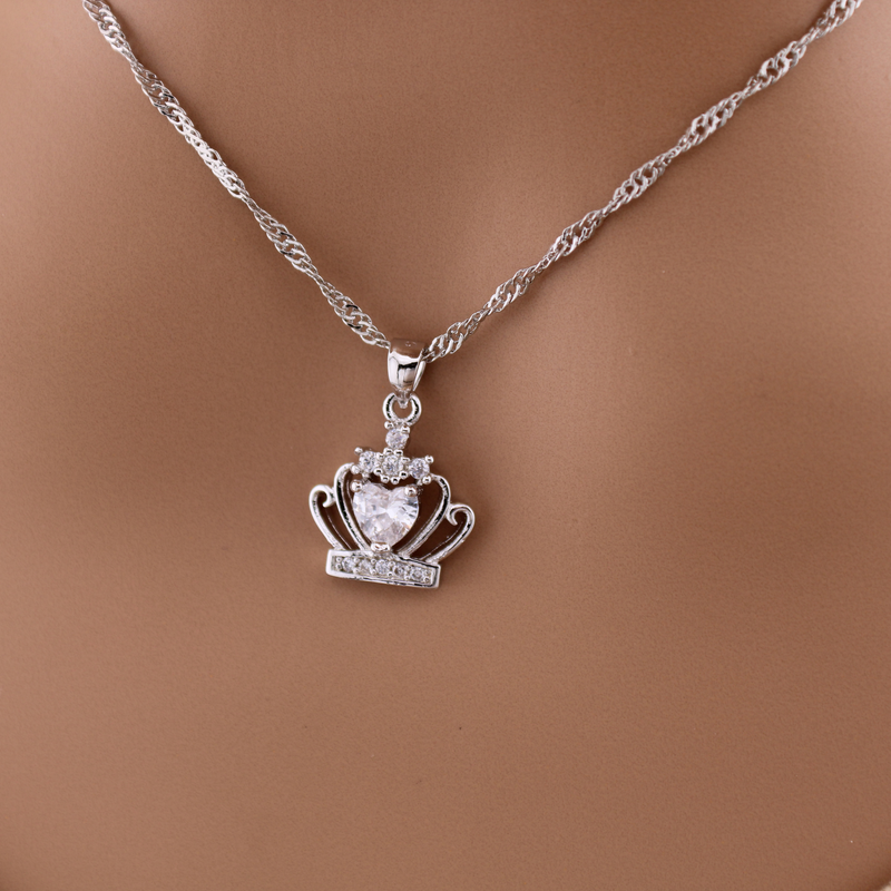 Princess Crown with Heart-Shaped CZ Stone