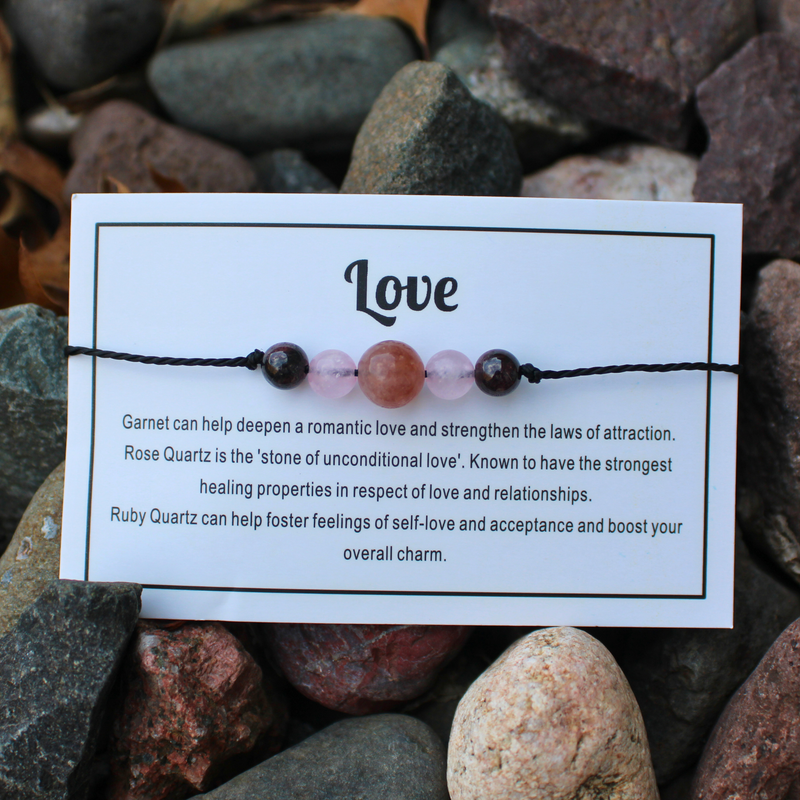 Energy Bracelets Made of Natural Stones - Choose from Calm, Anxiety & Stress, Love, and Protection