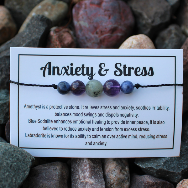 Energy Bracelets Made of Natural Stones - Choose from Calm, Anxiety & Stress, Love, and Protection