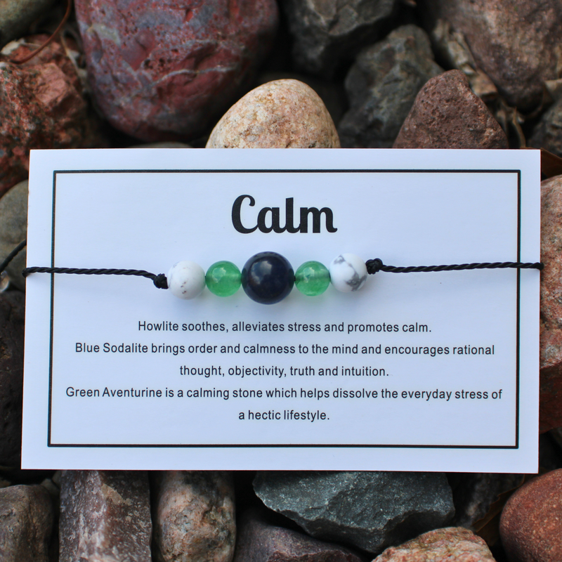 Energy Bracelets Made of Natural Stones - Choose from Calm, Anxiety & Stress, Love, and Protection