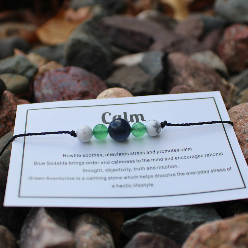 Energy Bracelets Made of Natural Stones - Choose from Calm, Anxiety & Stress, Love, and Protection