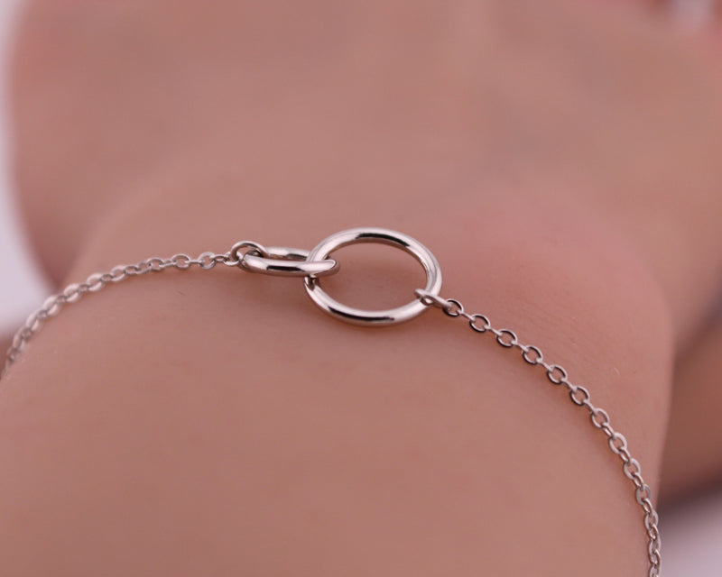 Sterling Silver Dainty Double O-Ring Bracelet