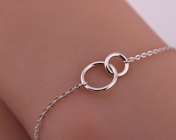 Sterling Silver Dainty Double O-Ring Bracelet